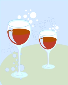 Wine glass bubbling